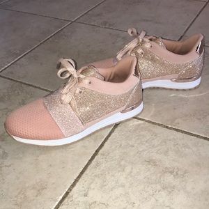 Qupid Pink Sparkly Tennis Shoe